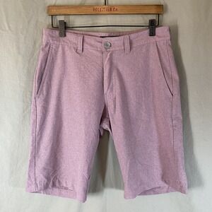 Travis Matthew Mens 30 Performance Golf Shorts 11.5 inch inseam Maroon Striped